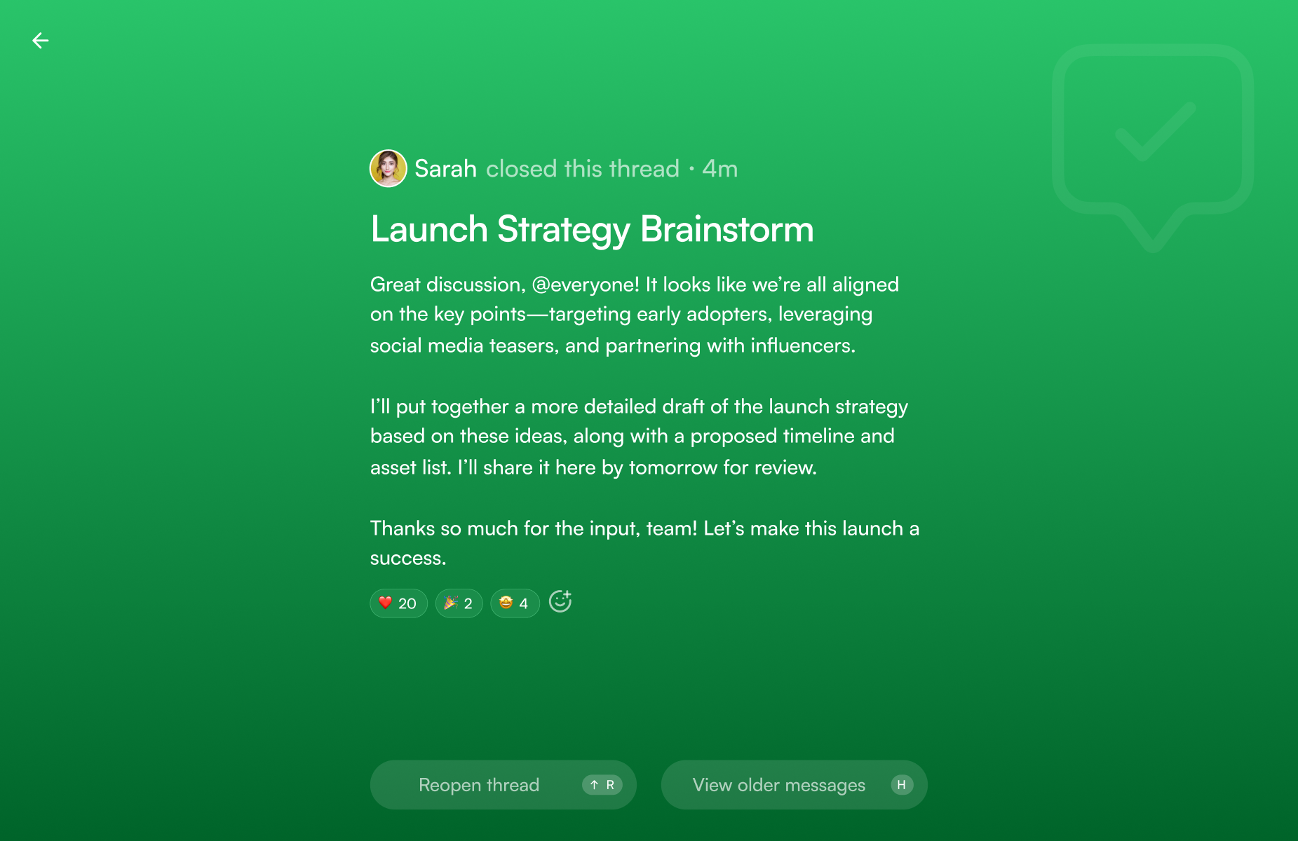 Distraction-free UI that tunes your attention to what matters the most